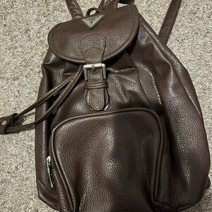 Y2K Vintage Guess Women’s Brown Backpack Mini Adjustable Straps